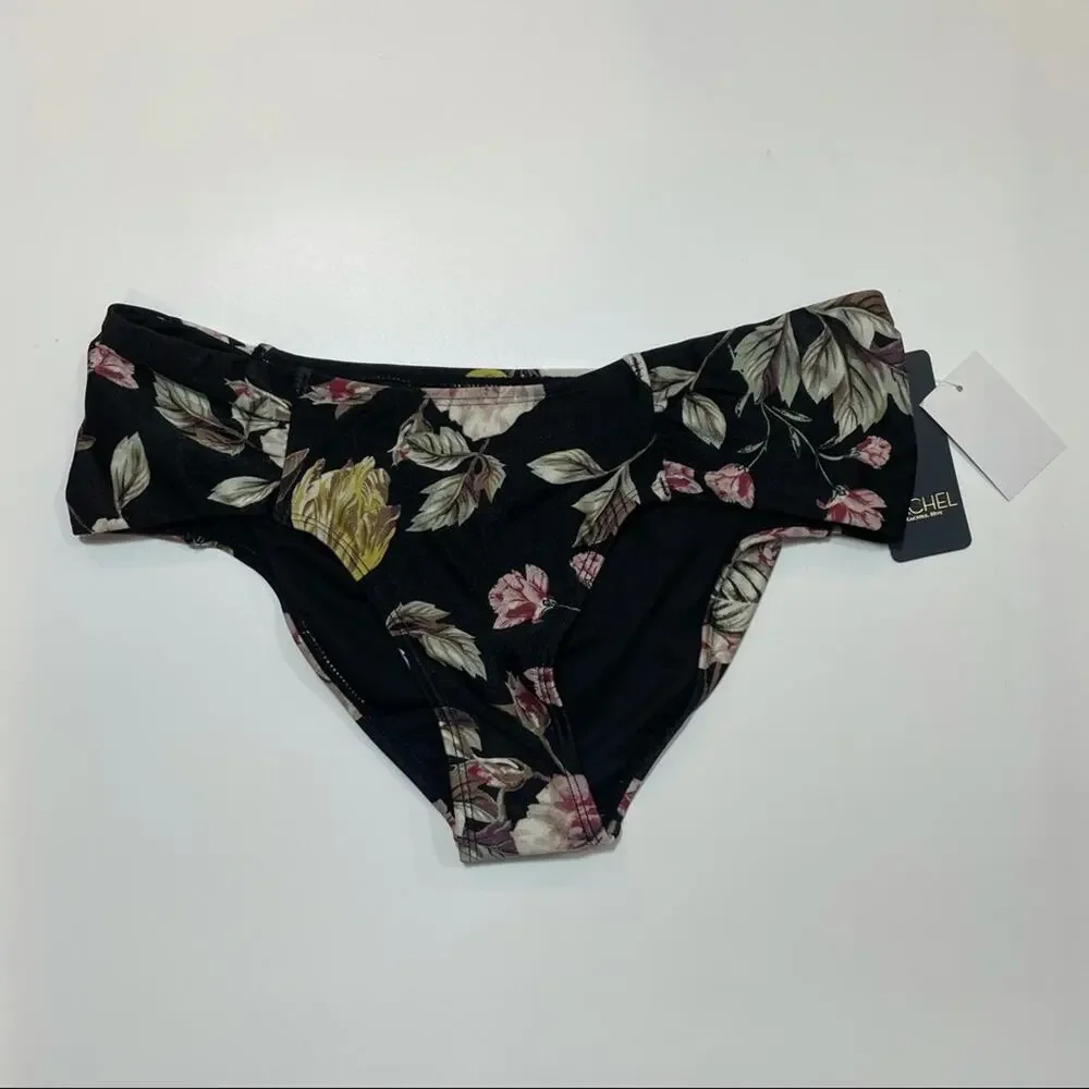 Rachel Roy Ruched side floral bikini swim bottom